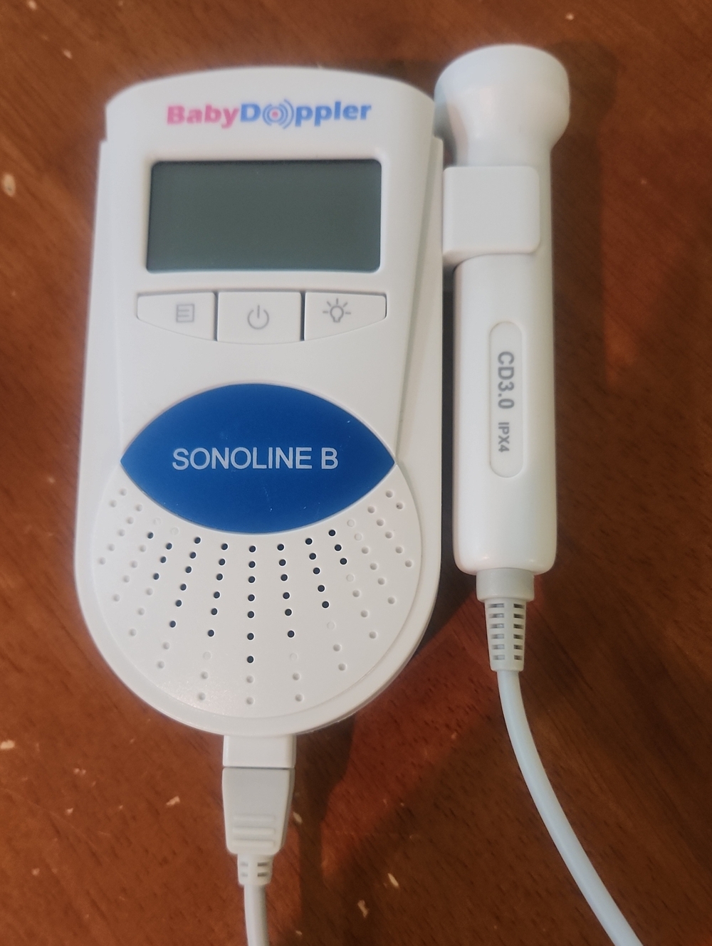 Sonoline B Baby Doppler Fetal Heartbeat Monitor in White & Blue Works!